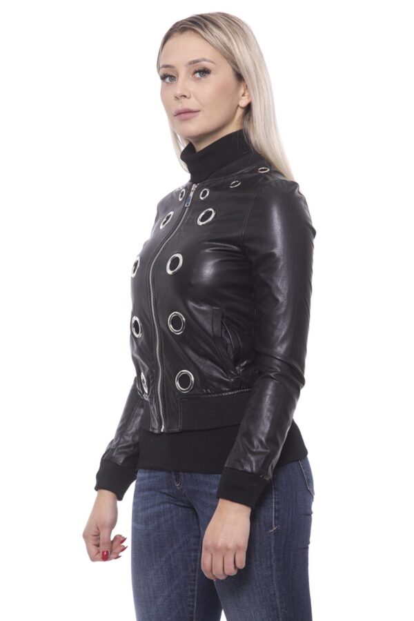⁦19V69 Italia Chic Eco-Leather Studded Slim Jacket⁩ – תמונה ⁦2⁩