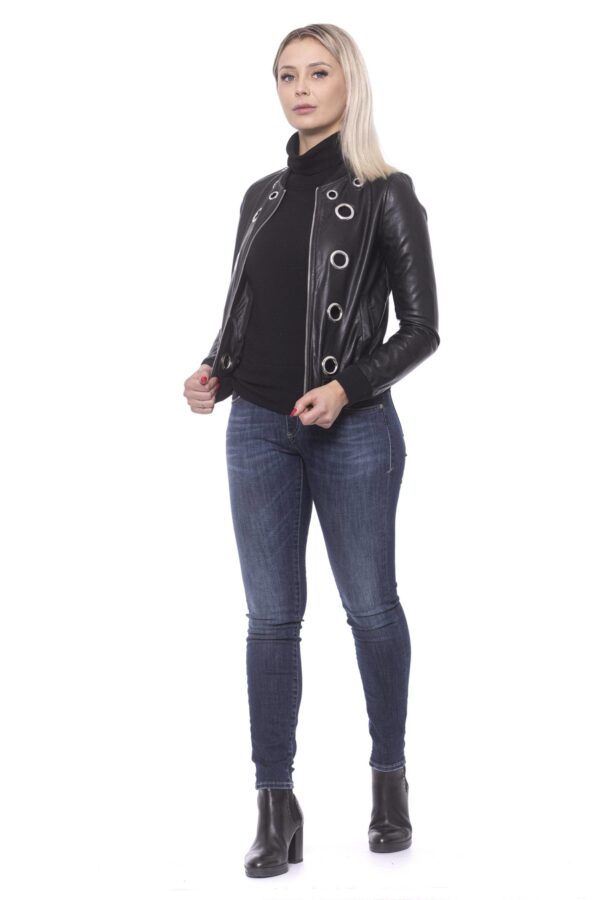 ⁦19V69 Italia Chic Eco-Leather Studded Slim Jacket⁩ – תמונה ⁦4⁩