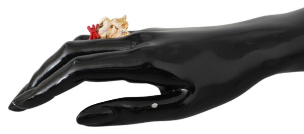 ⁦Dolce & Gabbana Chic Canine Gold-Tone Statement Ring⁩ – תמונה ⁦4⁩