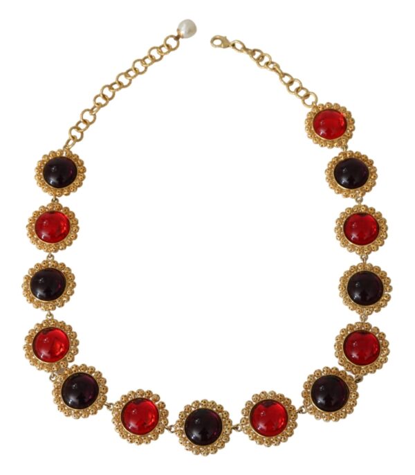 ⁦Dolce & Gabbana Elegant Crystal Charm Statement Necklace⁩ – תמונה ⁦4⁩