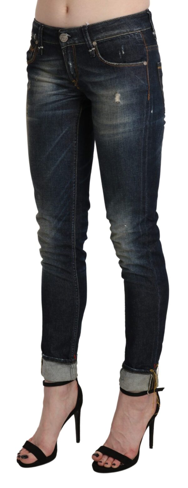 ⁦Acht Chic Dark Blue Skinny Cropped Jeans⁩ – תמונה ⁦2⁩