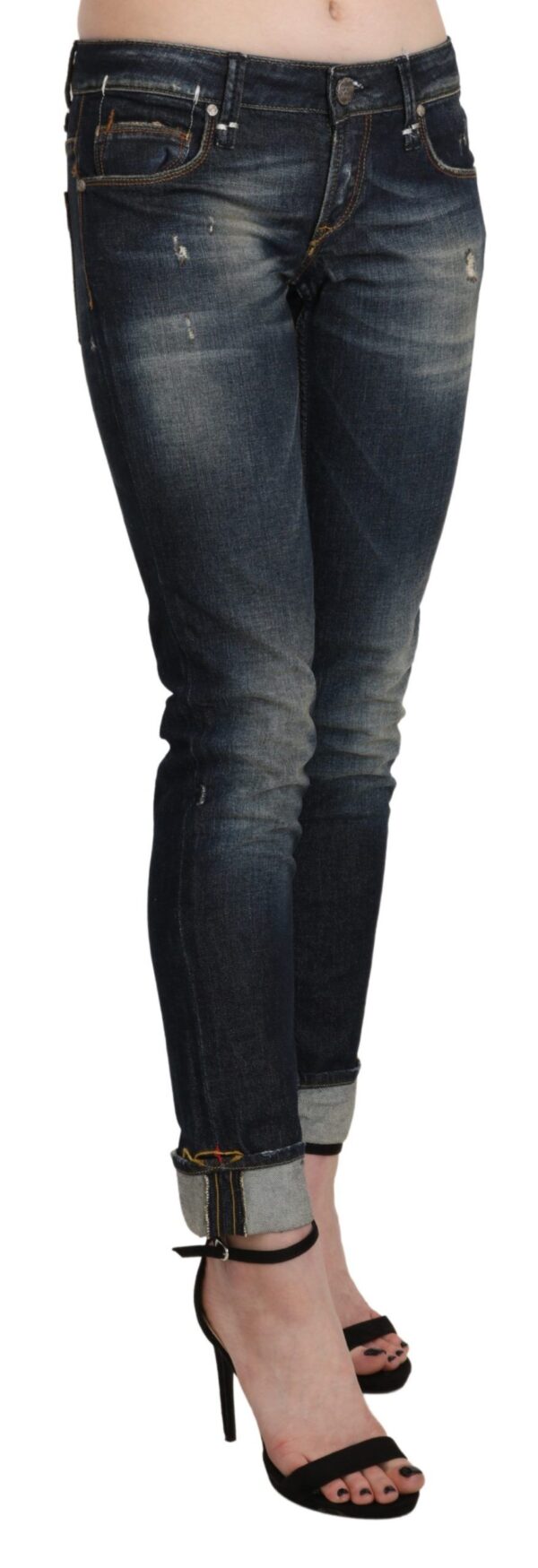 ⁦Acht Chic Dark Blue Skinny Cropped Jeans⁩ – תמונה ⁦4⁩
