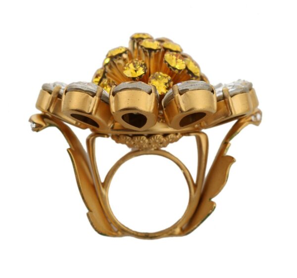 ⁦Dolce & Gabbana Crystal Flower Statement Ring Size US 7.5⁩ – תמונה ⁦3⁩