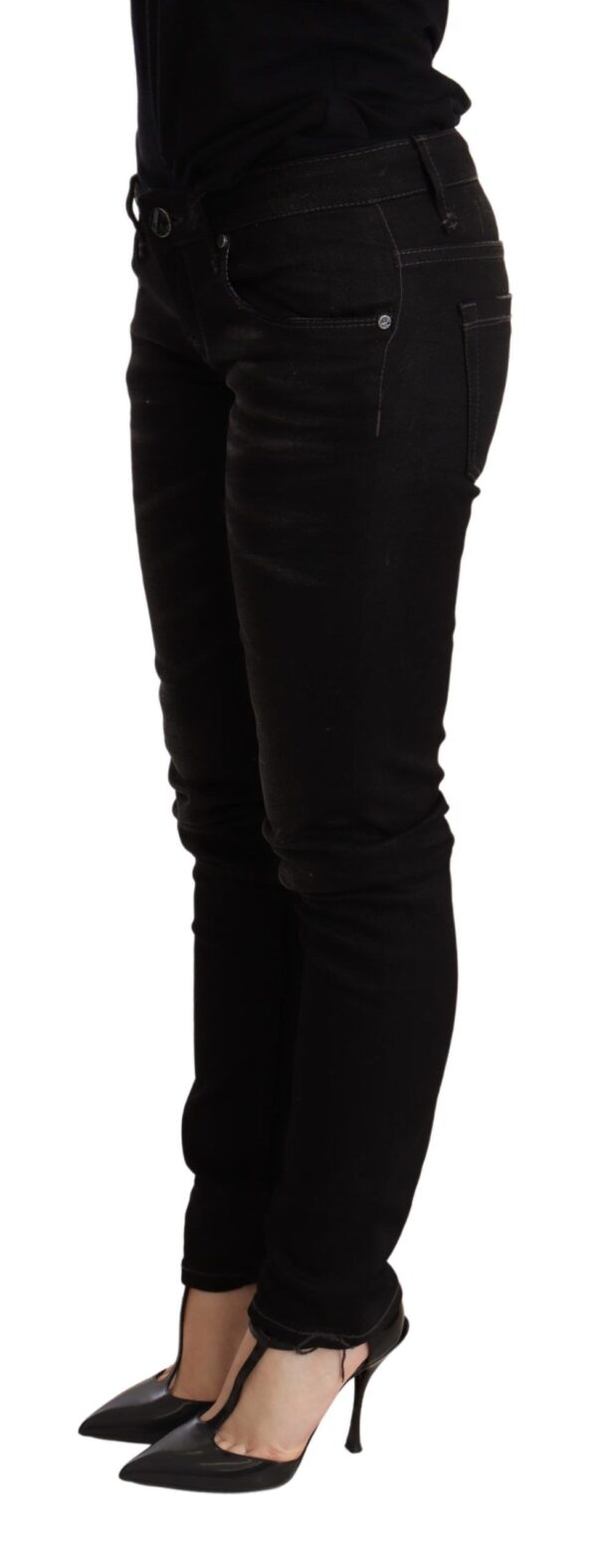 ⁦Acht Chic Black Low Waist Skinny Denim⁩ – תמונה ⁦2⁩