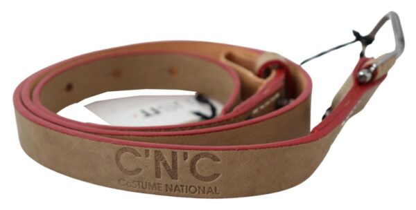 ⁦Costume National Beige Leather Fashion Belt⁩ – תמונה ⁦2⁩