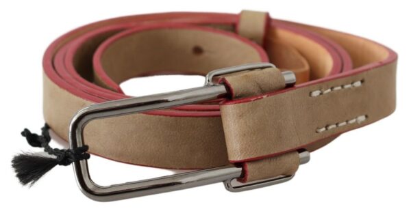 ⁦Costume National Beige Leather Fashion Belt⁩ – תמונה ⁦3⁩