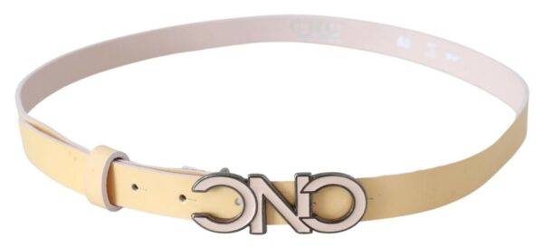⁦Costume National Chic Beige Logo Leather Belt⁩ – תמונה ⁦3⁩