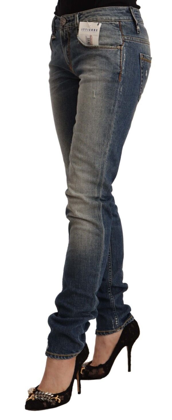 ⁦Acht Blue Washed Skinny Cotton Blend Jeans⁩ – תמונה ⁦2⁩