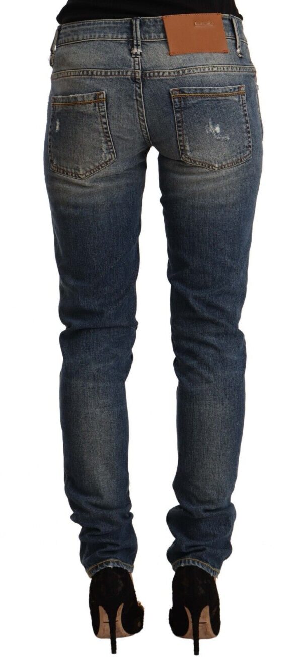 ⁦Acht Blue Washed Skinny Cotton Blend Jeans⁩ – תמונה ⁦3⁩
