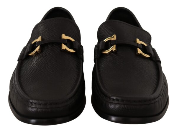 ⁦Salvatore Ferragamo Elegant Black Calf Leather Loafers⁩ – תמונה ⁦3⁩