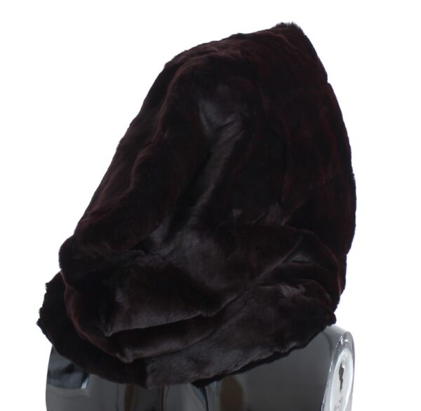 ⁦Dolce & Gabbana Exclusive Purple Weasel Fur Hooded Scarf⁩ – תמונה ⁦4⁩