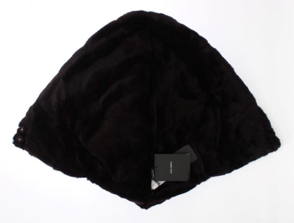 ⁦Dolce & Gabbana Exclusive Purple Weasel Fur Hooded Scarf⁩ – תמונה ⁦7⁩