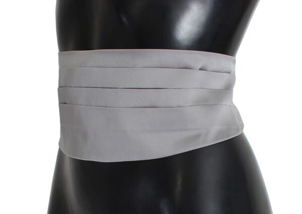 ⁦Dolce & Gabbana Elegant Silk Gray Cummerbund⁩ – תמונה ⁦2⁩