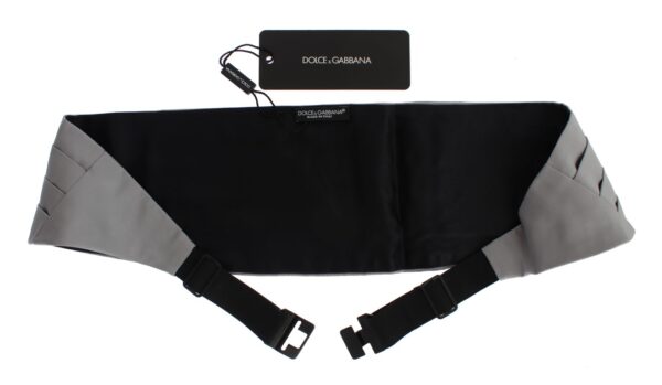 ⁦Dolce & Gabbana Elegant Silk Gray Cummerbund⁩ – תמונה ⁦4⁩