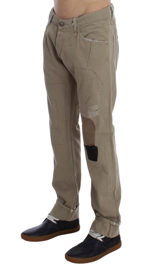 ⁦Acht Beige Straight Fit Cotton Jeans for Men⁩ – תמונה ⁦2⁩