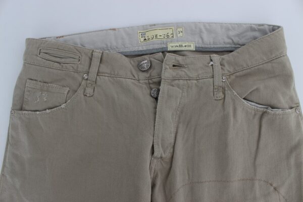⁦Acht Beige Straight Fit Cotton Jeans for Men⁩ – תמונה ⁦5⁩
