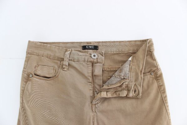 ⁦Costume National Chic Beige Straight Leg Fashion Jeans⁩ – תמונה ⁦5⁩