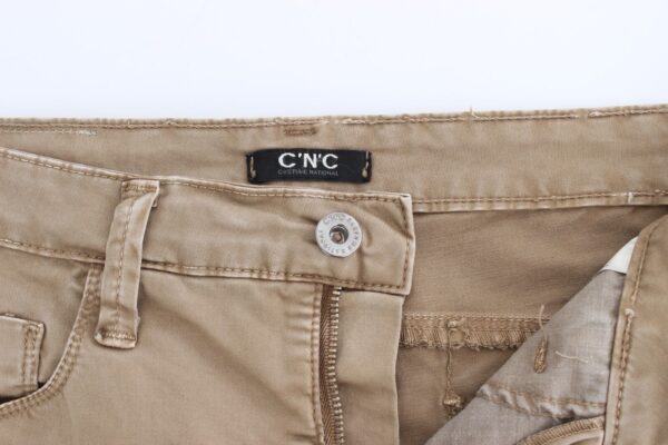 ⁦Costume National Chic Beige Straight Leg Fashion Jeans⁩ – תמונה ⁦6⁩