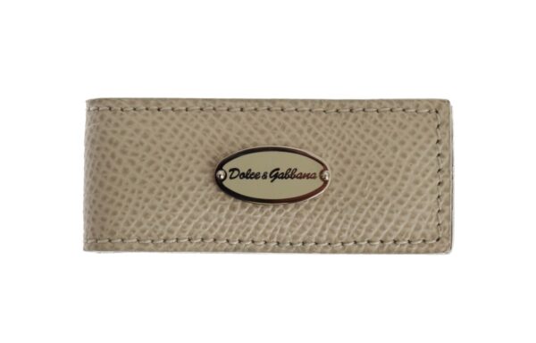 ⁦Dolce & Gabbana Elegant Beige Leather Money Clip⁩ – תמונה ⁦2⁩