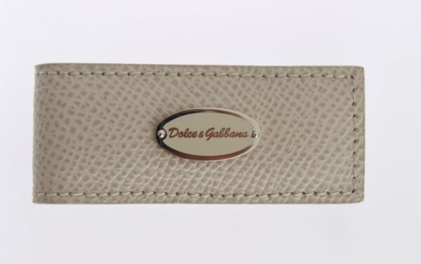 ⁦Dolce & Gabbana Elegant Beige Leather Money Clip⁩ – תמונה ⁦4⁩