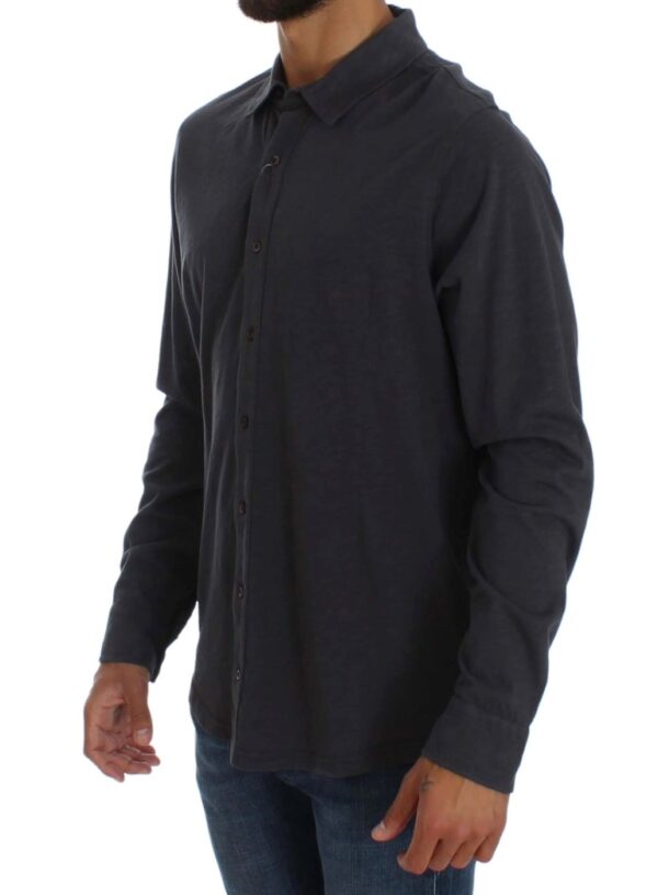 ⁦Alpha Massimo Rebecchi Sleek Gray Casual Cotton Shirt⁩ – תמונה ⁦2⁩