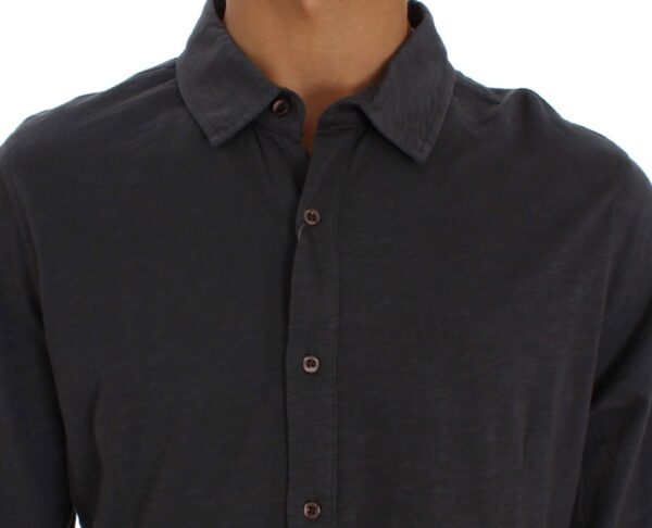 ⁦Alpha Massimo Rebecchi Sleek Gray Casual Cotton Shirt⁩ – תמונה ⁦4⁩