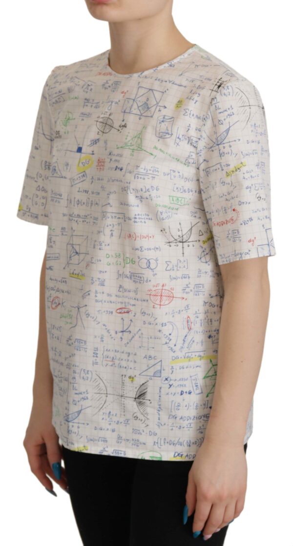 ⁦Dolce & Gabbana Algebra Print Round Neck Cotton Tee⁩ – תמונה ⁦4⁩