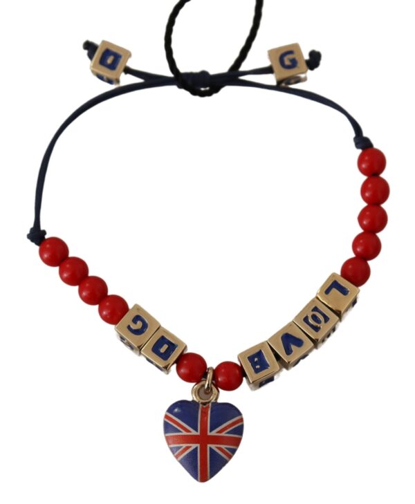 ⁦Dolce & Gabbana Elegant Blue, Red Glass & Zama Bracelet⁩ – תמונה ⁦4⁩
