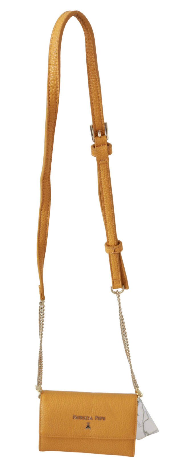 ⁦Patrizia Pepe Chic Yellow Leather Shoulder Bag⁩ – תמונה ⁦7⁩