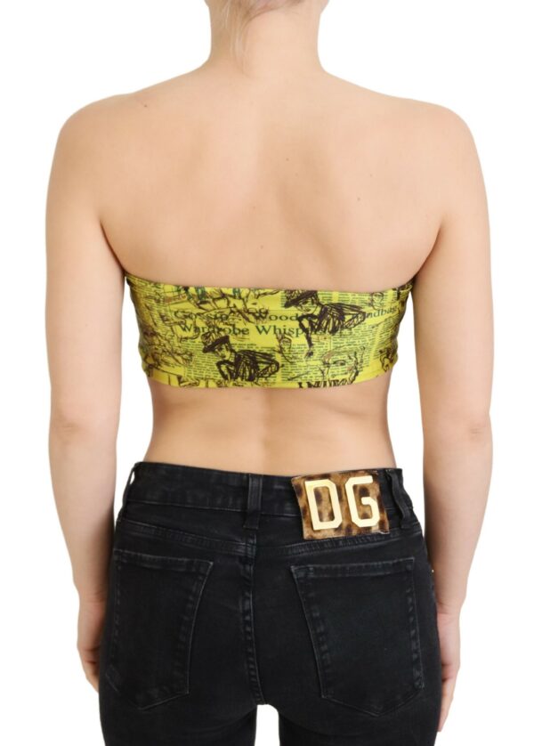 ⁦John Galliano Chic Cropped Stretch Top Bra in Multicolor Print⁩ – תמונה ⁦3⁩