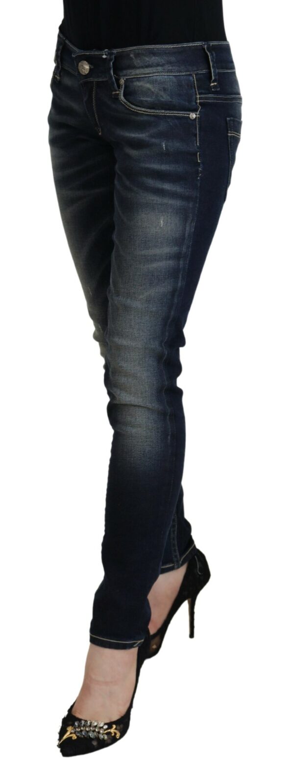 ⁦Acht Chic Blue Washed Skinny Low Waist Jeans⁩ – תמונה ⁦2⁩