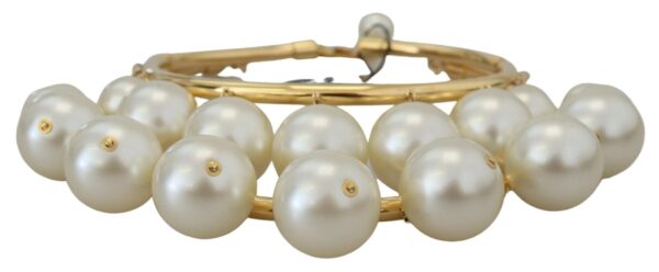 ⁦Dolce & Gabbana Elegant Faux Pearl Embellished Gold Choker⁩ – תמונה ⁦5⁩