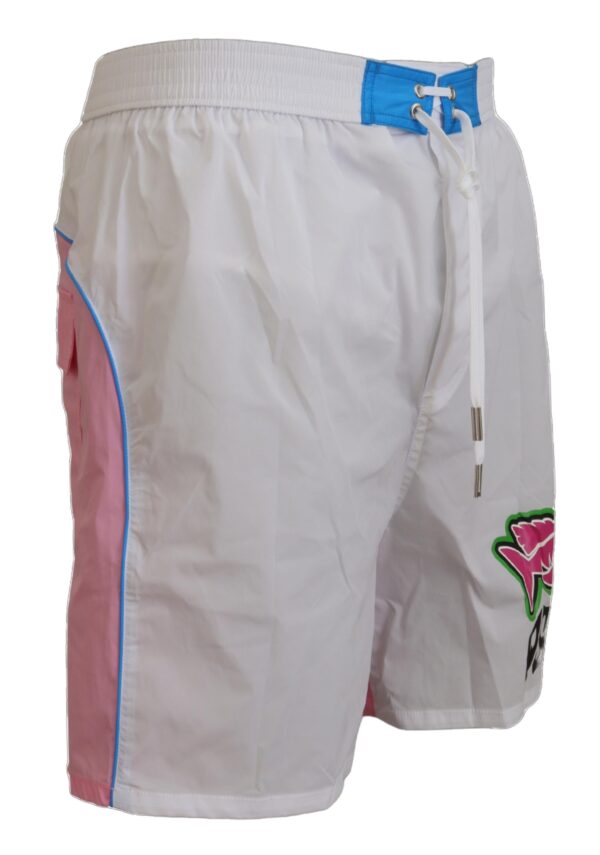 ⁦Dsquared² Chic White & Pink Print Swim Shorts⁩ – תמונה ⁦2⁩