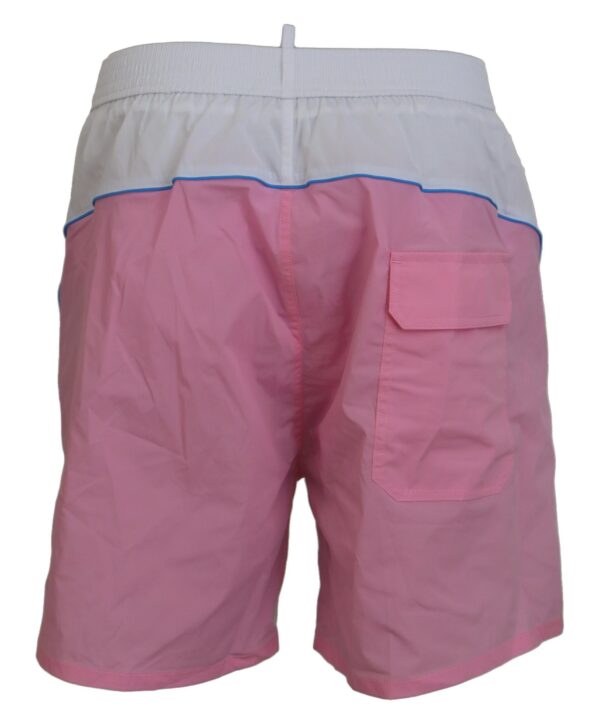 ⁦Dsquared² Chic White & Pink Print Swim Shorts⁩ – תמונה ⁦3⁩