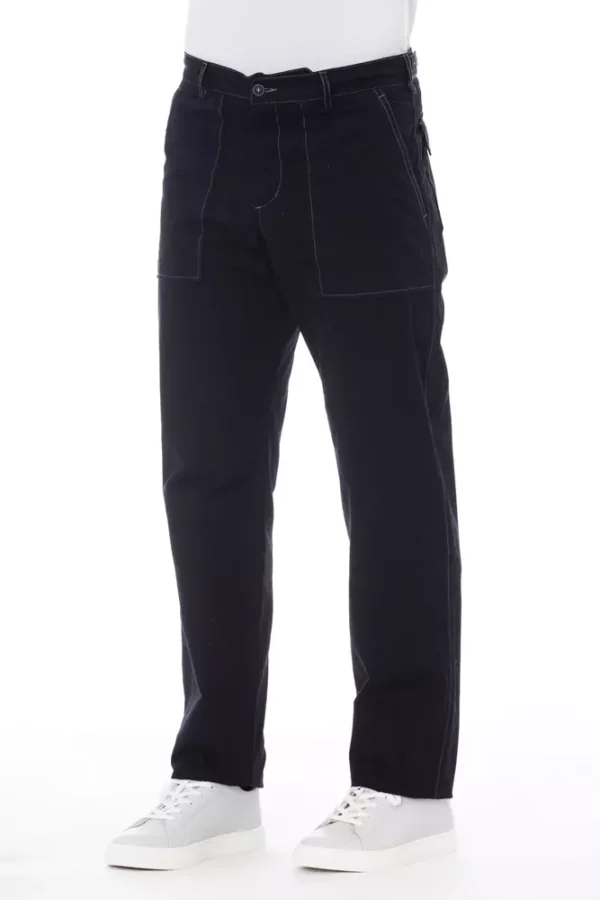 ⁦Alpha Studio Blue Cotton Men Pant⁩ – תמונה ⁦2⁩