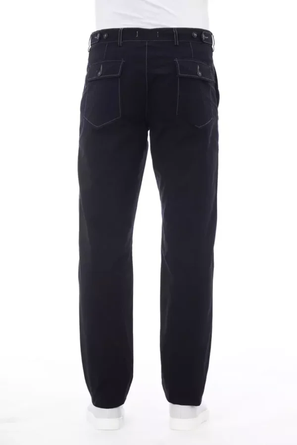 ⁦Alpha Studio Blue Cotton Men Pant⁩ – תמונה ⁦3⁩