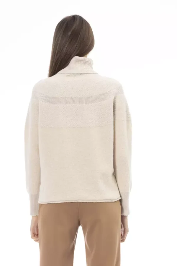 ⁦Alpha Studio Beige Wool Women Sweater⁩ – תמונה ⁦3⁩