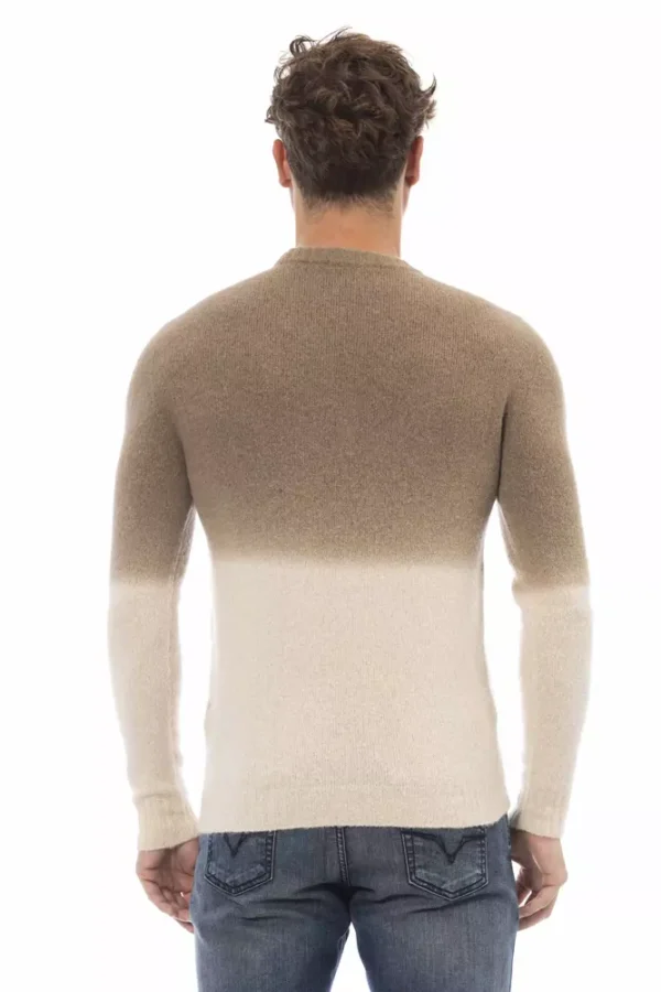 ⁦Alpha Studio Beige Alpaca Men Sweater⁩ – תמונה ⁦3⁩