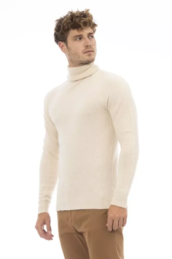 ⁦Alpha Studio Beige Alpaca Men Sweater⁩ – תמונה ⁦2⁩