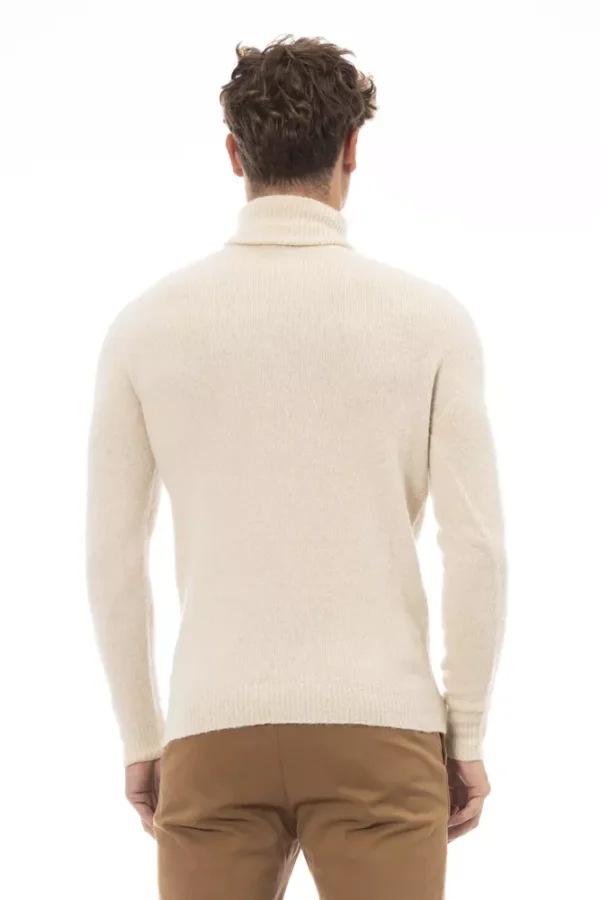 ⁦Alpha Studio Beige Alpaca Men Sweater⁩ – תמונה ⁦3⁩