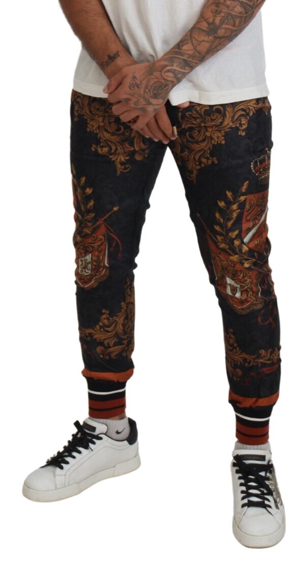 ⁦Dolce & Gabbana Baroque Crown Silk Sweatpants⁩ – תמונה ⁦4⁩