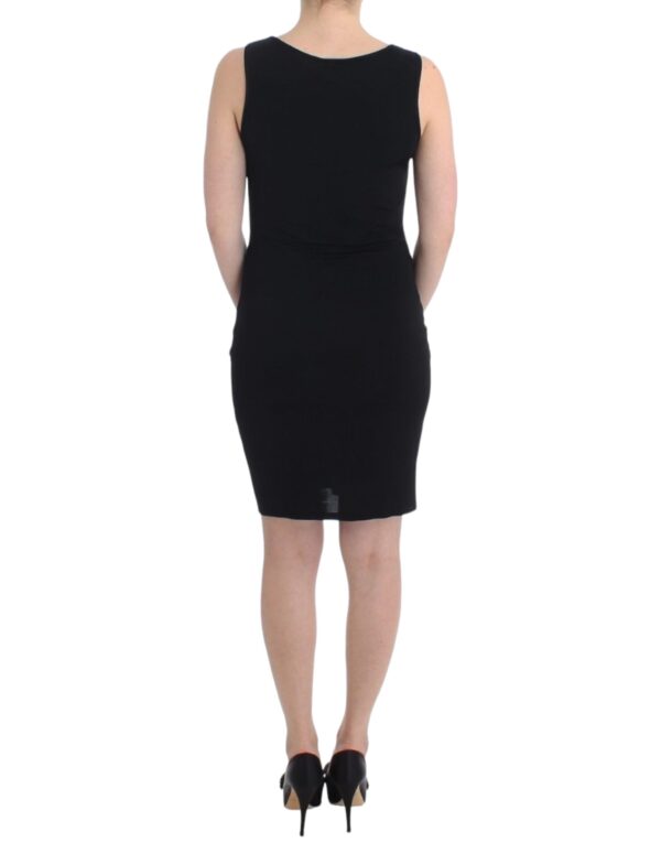 ⁦Roccobarocco Elegant Black Sheath Knee-Length Dress⁩ – תמונה ⁦3⁩