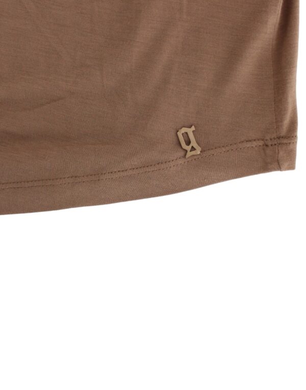 ⁦John Galliano Elegant Short-Sleeved Brown Rayon Top⁩ – תמונה ⁦7⁩