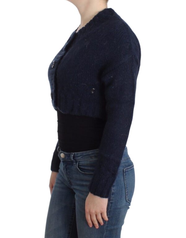 ⁦John Galliano Chic Cropped Blue Cardigan⁩ – תמונה ⁦2⁩