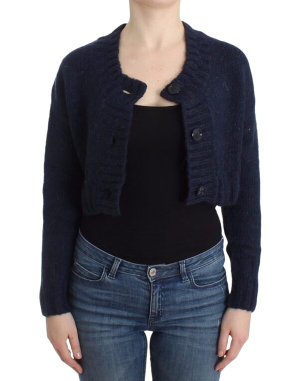 ⁦John Galliano Chic Cropped Blue Cardigan⁩ – תמונה ⁦6⁩