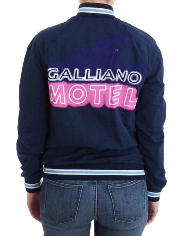 ⁦John Galliano Chic Blue Zip Cardigan with Logo Detail⁩ – תמונה ⁦3⁩