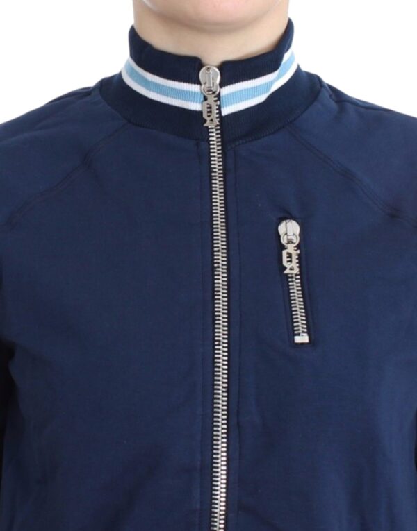 ⁦John Galliano Chic Blue Zip Cardigan with Logo Detail⁩ – תמונה ⁦5⁩