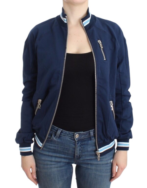 ⁦John Galliano Chic Blue Zip Cardigan with Logo Detail⁩ – תמונה ⁦6⁩