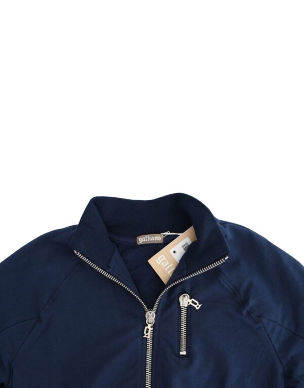 ⁦John Galliano Chic Blue Zip Cardigan with Logo Detail⁩ – תמונה ⁦8⁩