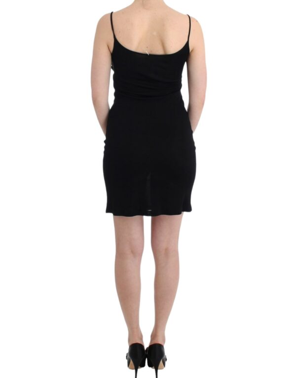 ⁦John Galliano Elegant Black Jersey Knee-Length Dress⁩ – תמונה ⁦3⁩